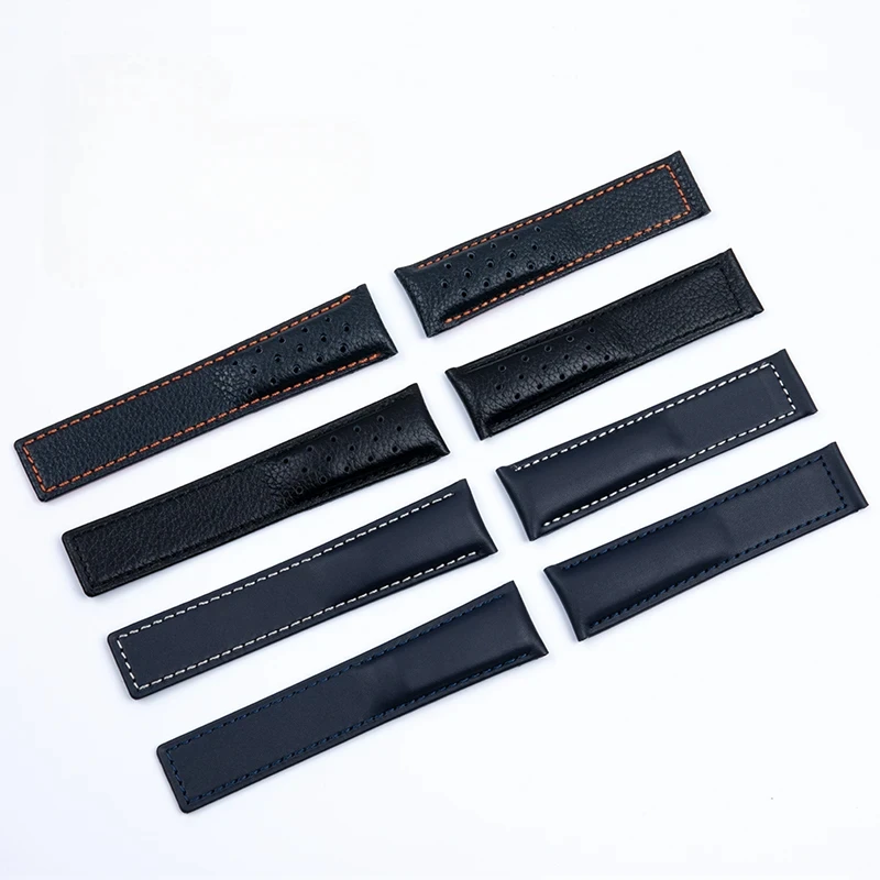 Pulseira de relógio de couro genuíno para heuer tag monaco golfo série dissipação de calor sweatproof respirável pulseiras de couro 22mm