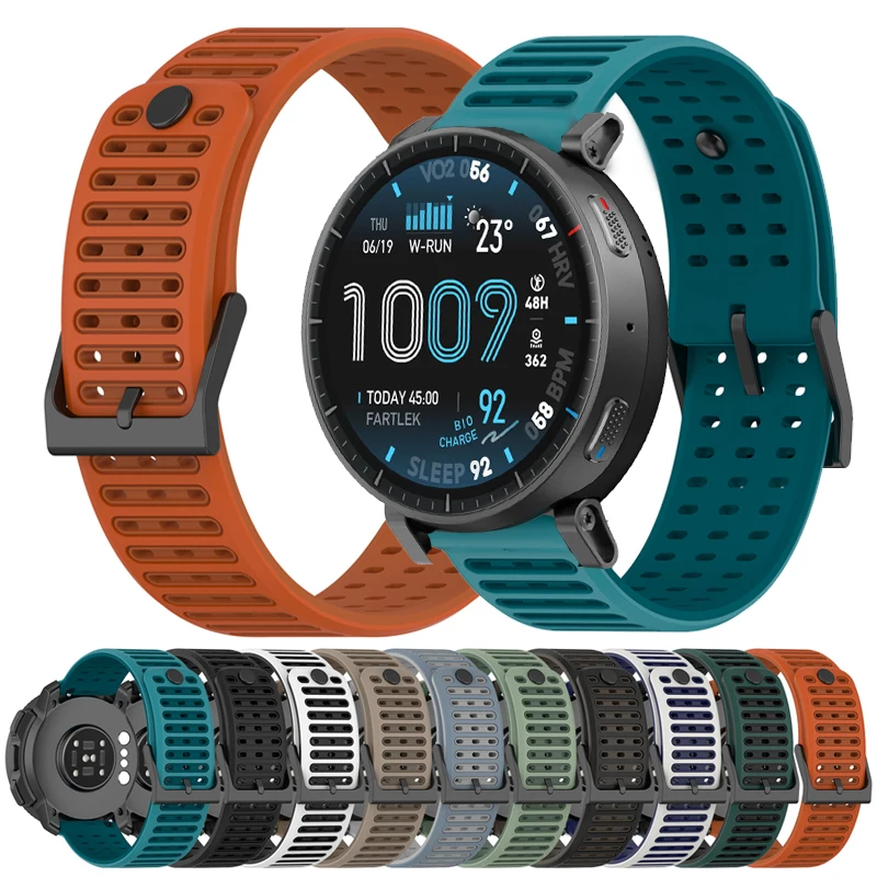 22mm Colorful Silicone Strap For Amazfit Active Max/T-Rex 3 Pro 48mm/Balance 2/Helio/Bip 6 5/GTR 4 3 2 47/Cheetah Round/Pro Band