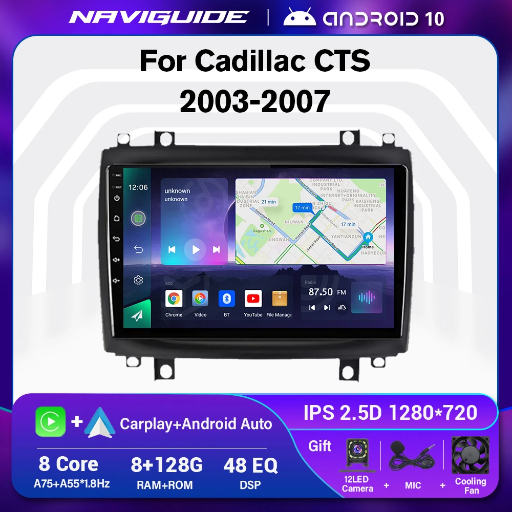 Radio samochodowe Android 10 Cadillac ct 2003 2004 2005 2006 2007 2 Din odtwarzacz multimedialny Stereo nawigacja GPS jednostka główna Autoradio