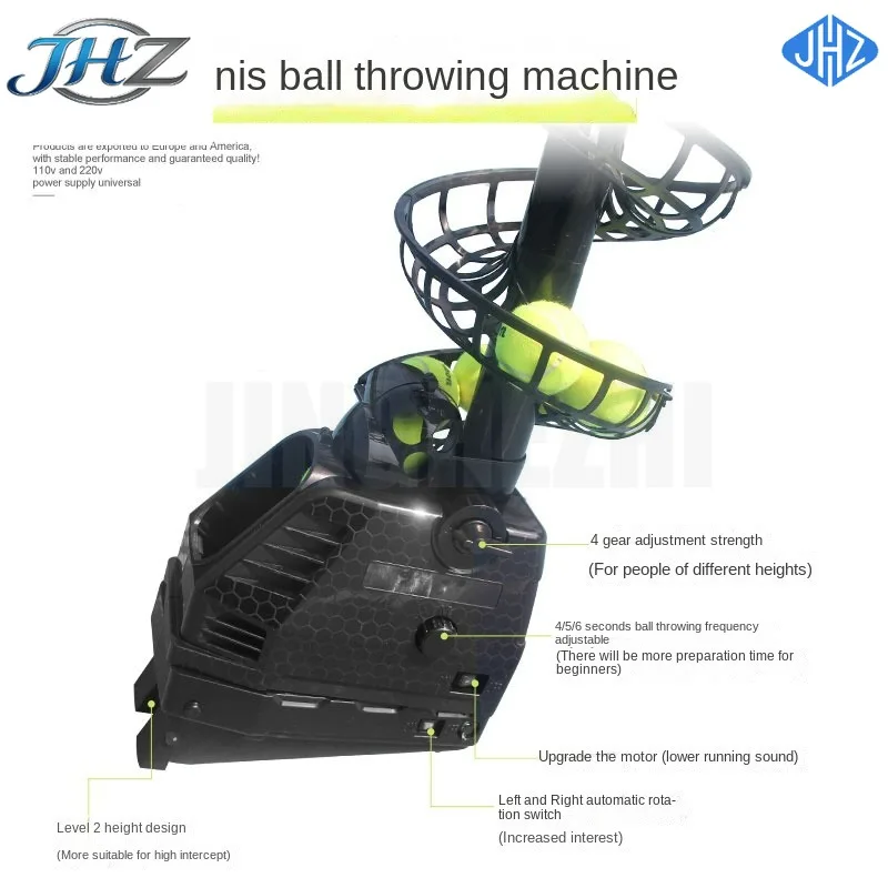 Máquina lanzapelotas de tenis JHZ para práctica individual con red de captura, dispositivo portátil de entrenamiento, asistente para entrenadores.