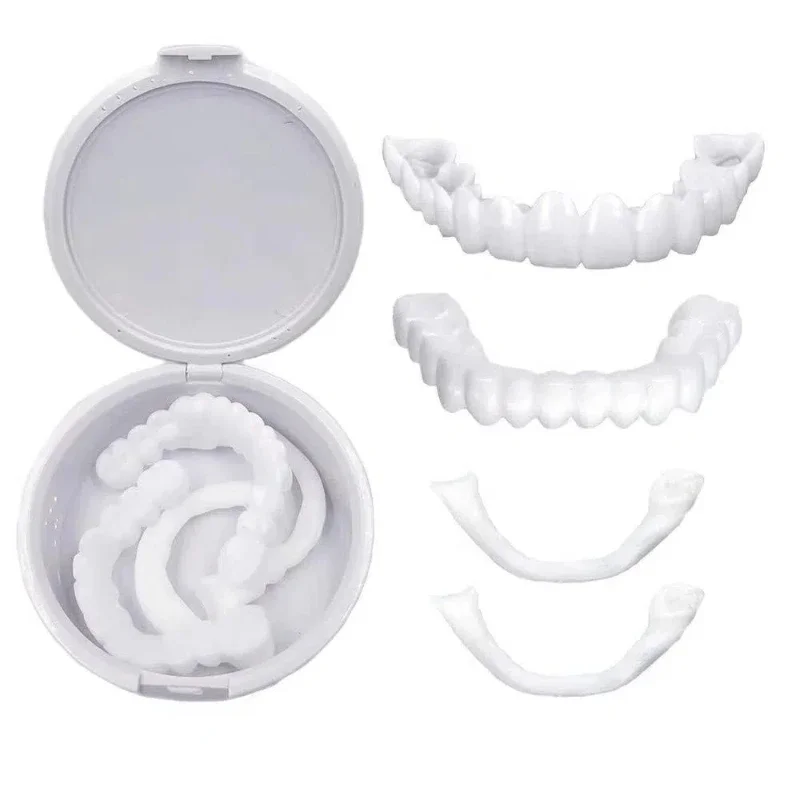 Ajuste perfeito clareamento dos dentes capa de dente falso snap em silicone sorriso folheados dentes ferramenta superior capa de dente falso cuidados de higiene oral