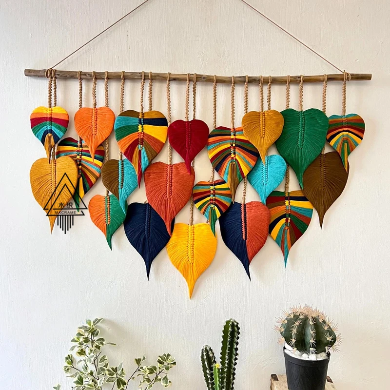 Bohemian wall decoration leaf tapestry, Moroccan style tapestry
