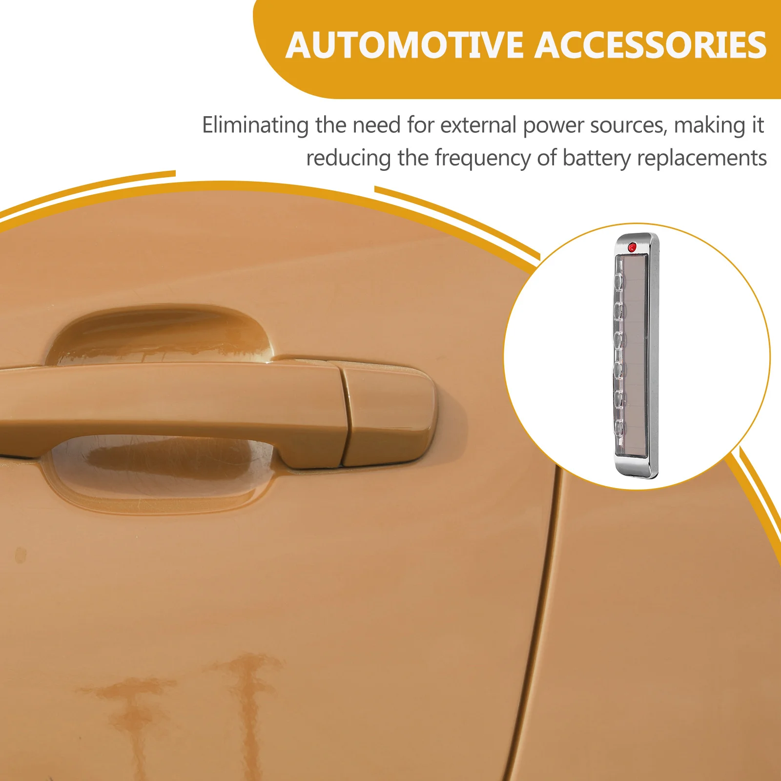 ضوء تصادم مضاد للكهرباء الساكنة يعمل بالطاقة الشمسية لحماية حافة باب السيارة، مصباح تحذير عالي السطوع لسلامة الطقس السيئ ليلاً #3