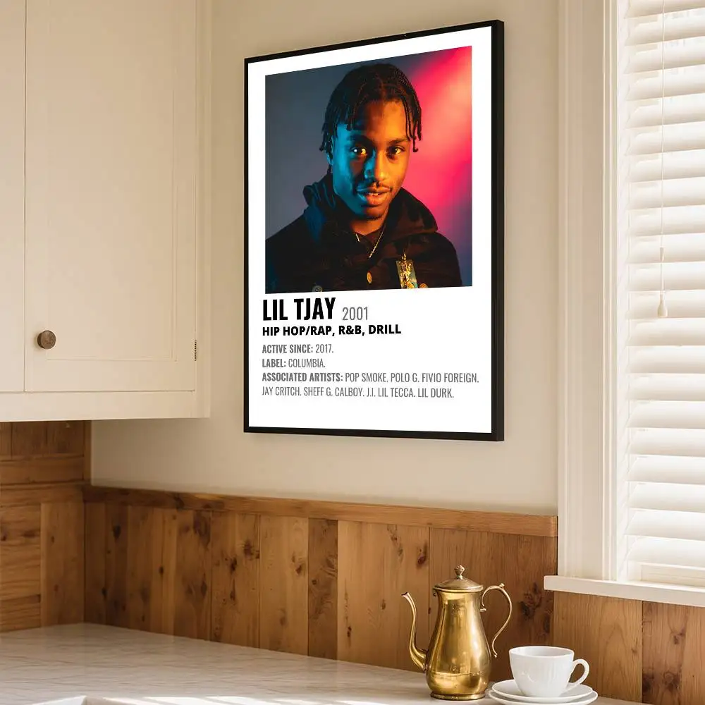 البوب مغني الراب ليل Tjay Central Cee ألبوم الموسيقى همزا المشارك ذاتية اللصق الفن ورق مقاوم للماء ملصق المنزل بار ديكور جدران الغرفة