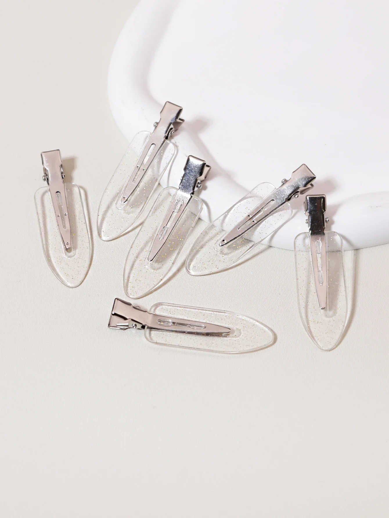 

6 pieces/set of seamless hair clips with no bends, side bars, makeup and facial accessories, women's styling hair clips
