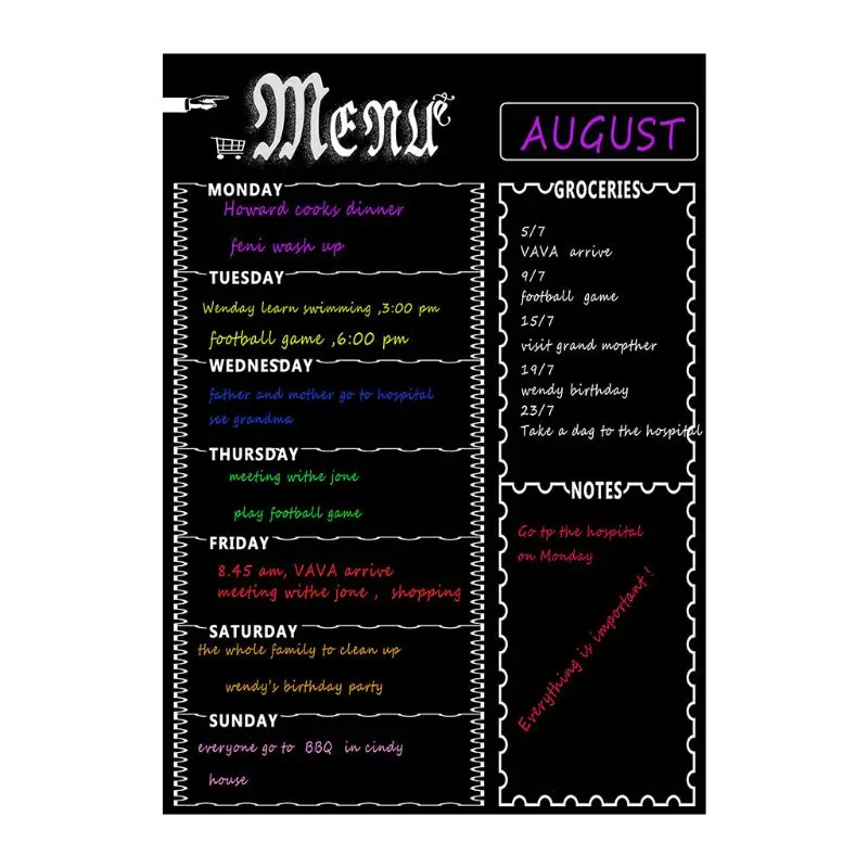 Board for Fridge with 8 Markers Daily Checklist Goals Reminders Notepad