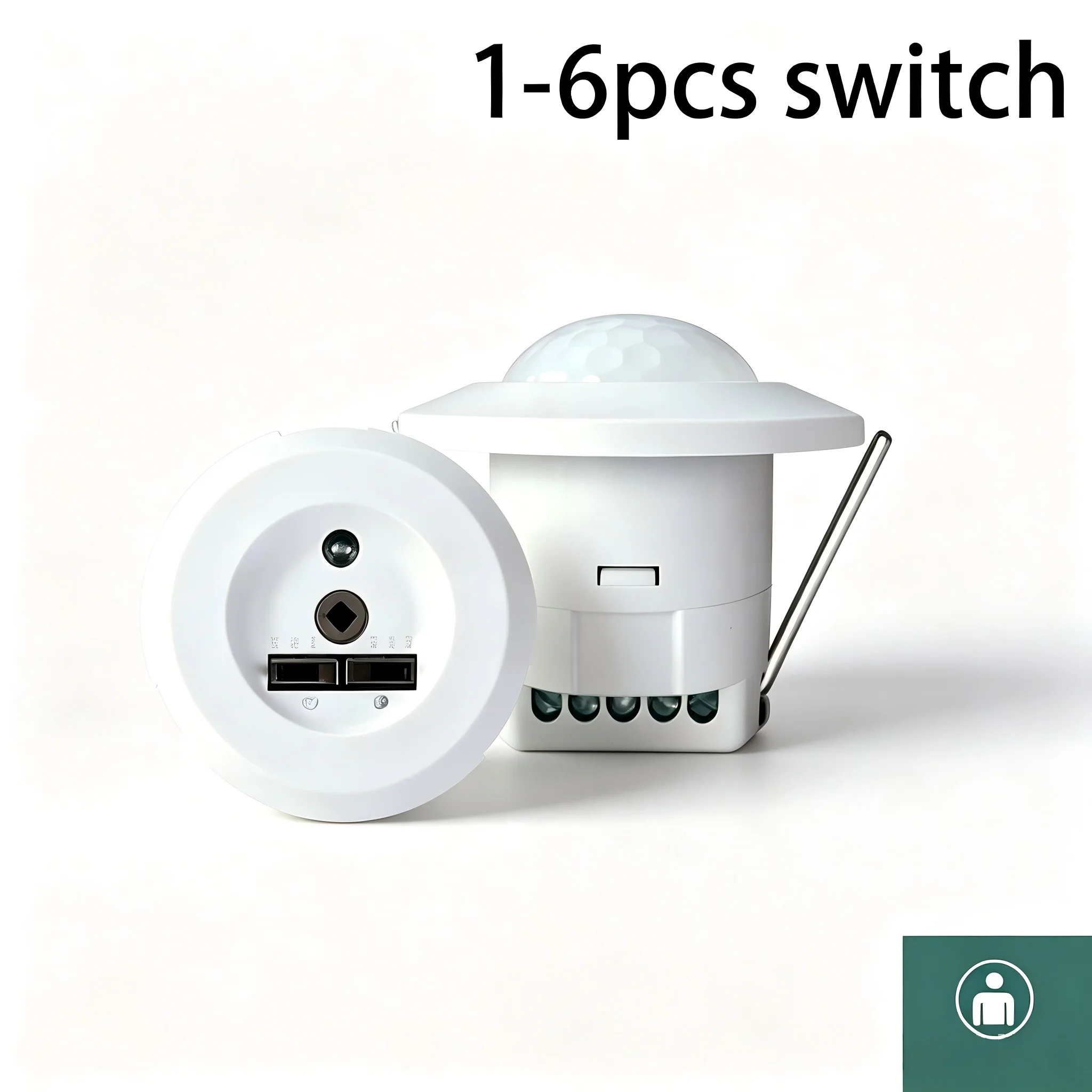 1-6pcs Ceiling Five-wire Embedded Concealed Infrared Human Body Sensor Switch With High Power  Easy Install For Stairs LED Light