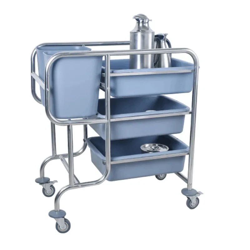 Hotel restaurant five bucket storage car square tube round tube disassembly collection car convenient trolley customization