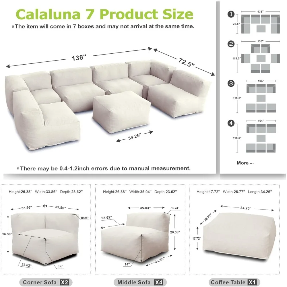 Schaumstoffgefüllte Stühle, einzigartige modulare moderne Sofas (Sandbeige)