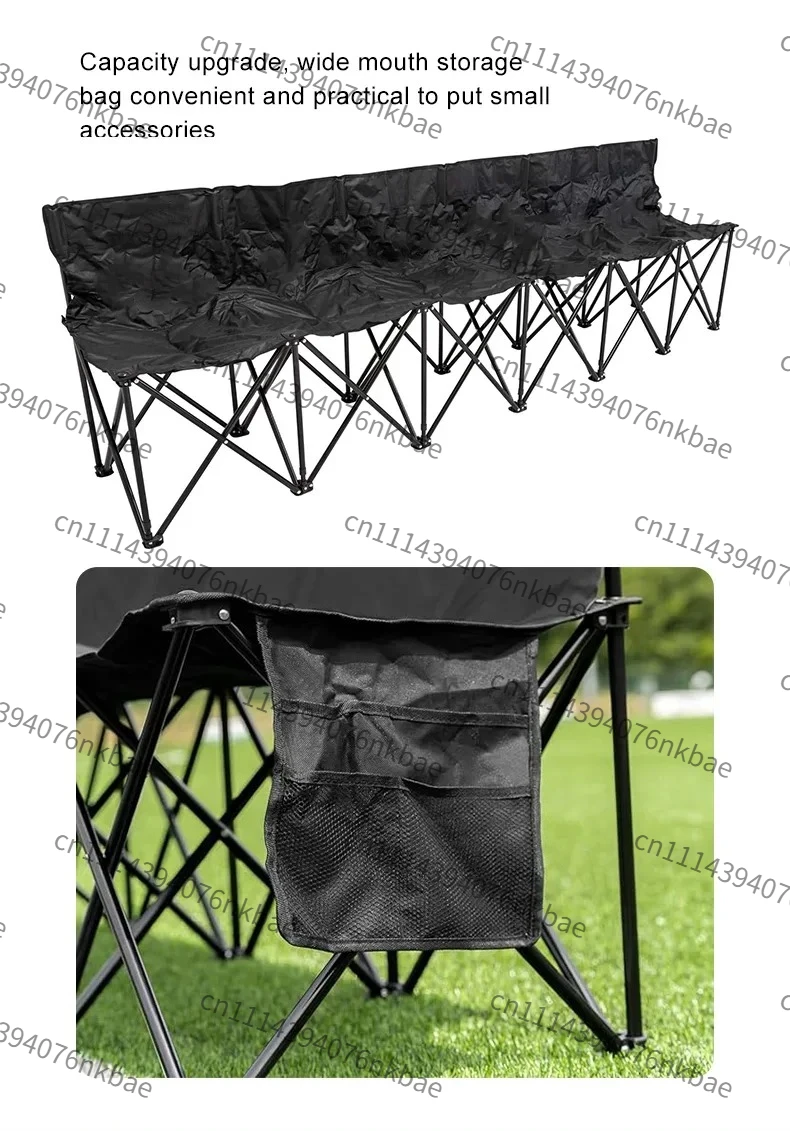 Customizable 4/6 Seater Outdoor Folding Bench Lounge, Portable Camping Garden Beach Multi-person Seat Bench for Patio Picnic