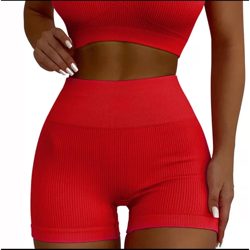 

Seamless Gym Sexy Shorts Woman Summer Sport Fitness Shorts Thread Striped Skinny Activewear Running Compression Shorts