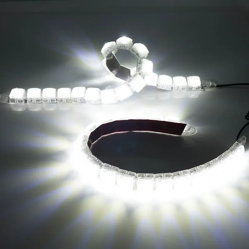 مصباح DRL مقاوم للماء للسيارات ، مصباح تشغيل نهاري مرن لتزيين السيارات ، مصباح أمامي لتصفيف شريط قيادة السيارة ، 6 LED ، 8 LED ، 10LED