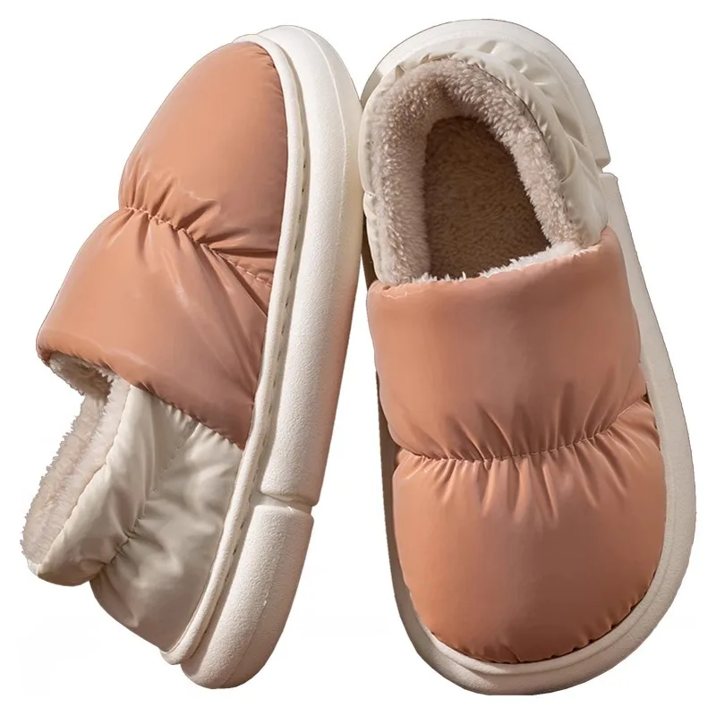 شبشب شتوي نسائي مع سحابة مريحة ونعل سميك مبطن بالقطيفة أحذية منزلية مقاومة للماء للاستخدام الداخلي والخارجي للرجال #6