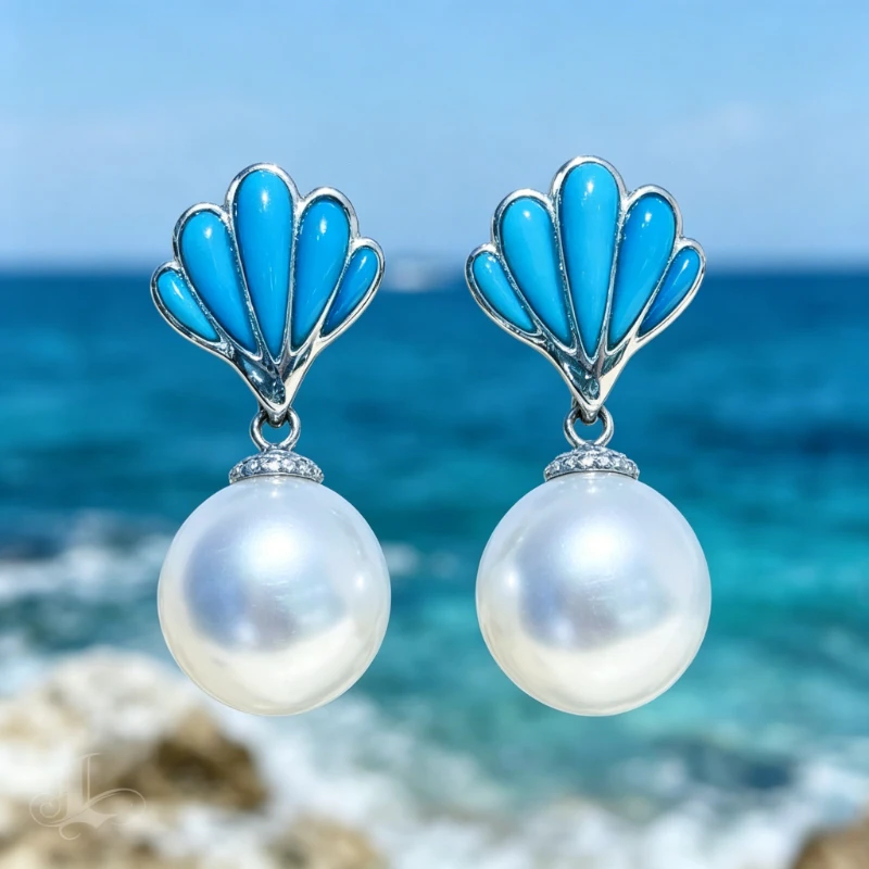 Pendientes Colgantes con Diseño Elegante y Único en Forma de Concha de Perla de Imitación para Mujer, Joyería de Moda para Banquetes y Festivales, Regalos
