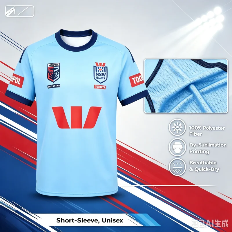 26-27 New South Wales Fan Customized Casual Sports Fast Drying Breathable 3D Printed Four Season T-shirt for Family and Children