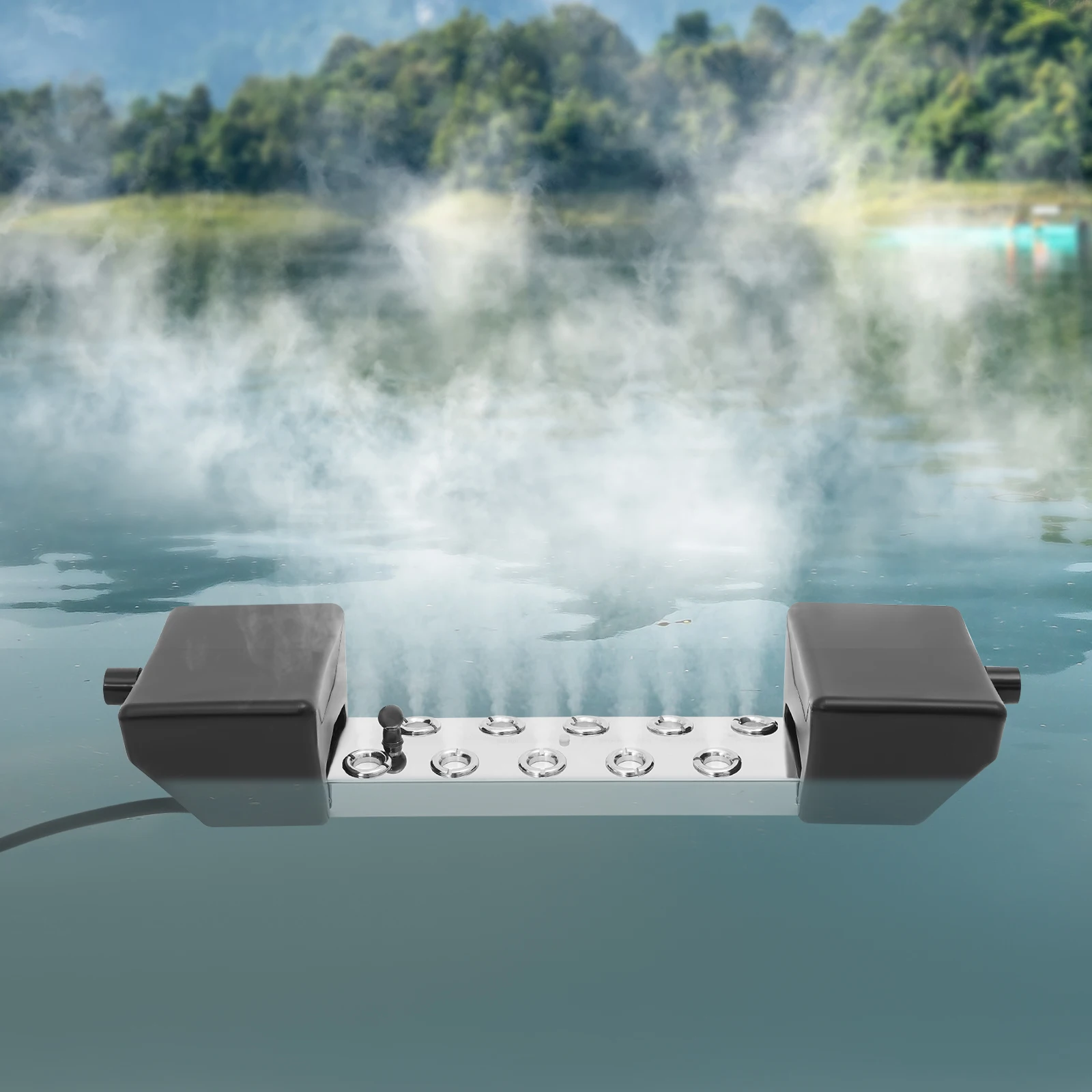 10-Head Ultrasonic Mist Maker Fogger 350W with Float Ultrasonic Atomizer Humidifier