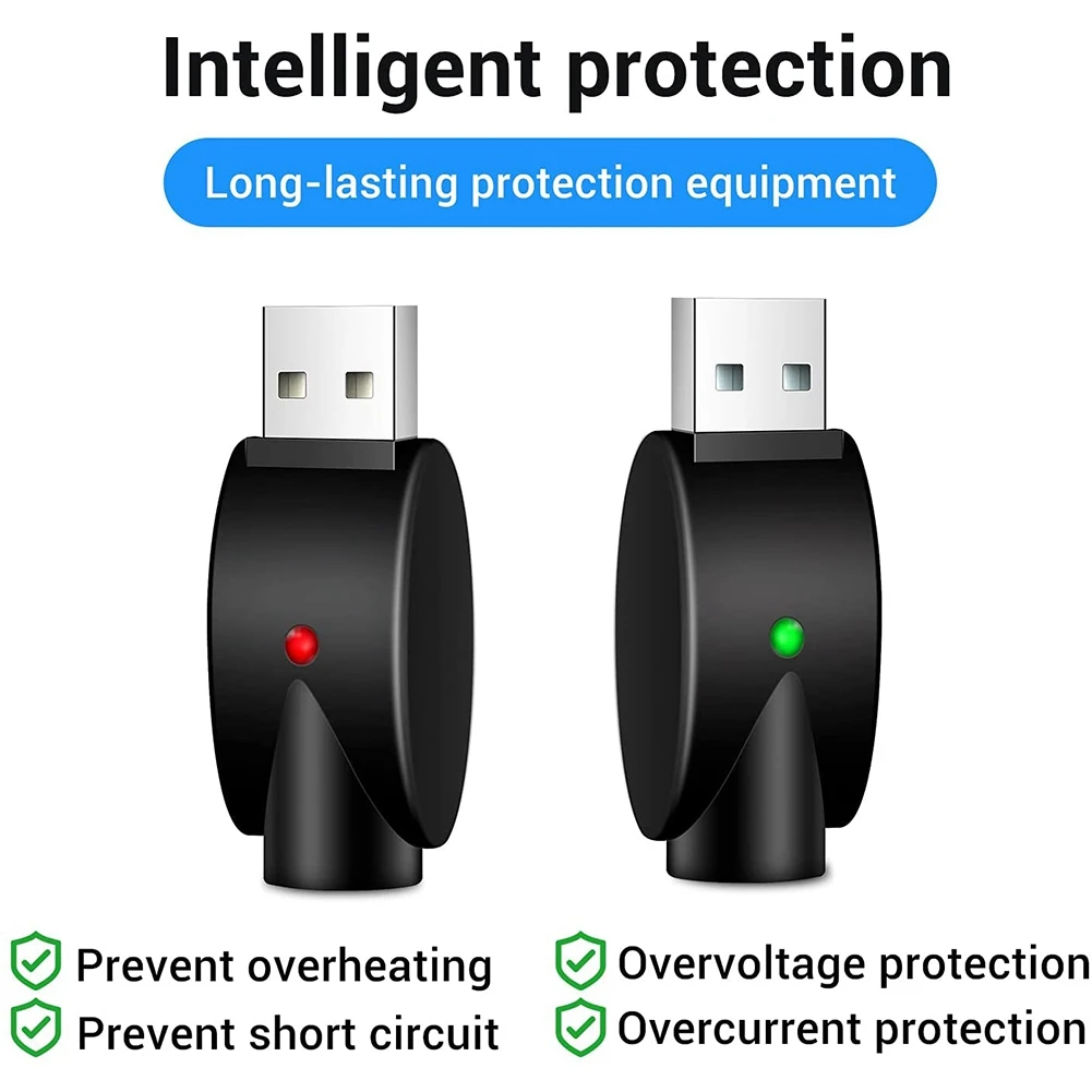 2PCS Charger USB Thread Cable, Portable USB Vape Charger, with LED Indicator Light, Intelligent Overcharge Protection