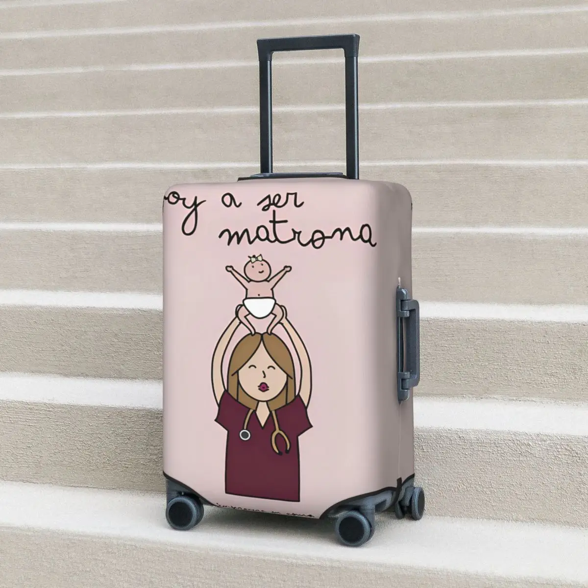 

Enfermera En Apuros Suitcase Cover Holiday Cruise Trip Practical Luggage Accesories Protector
