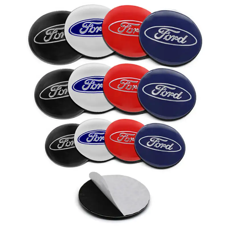 

4Pcs 56/60/65mm Car Wheel Stickers Center Hub Cap Car Emblem Badge Decal For Ford Focus Fiesta Ranger Mondeo S-MAX Kuga Mustang