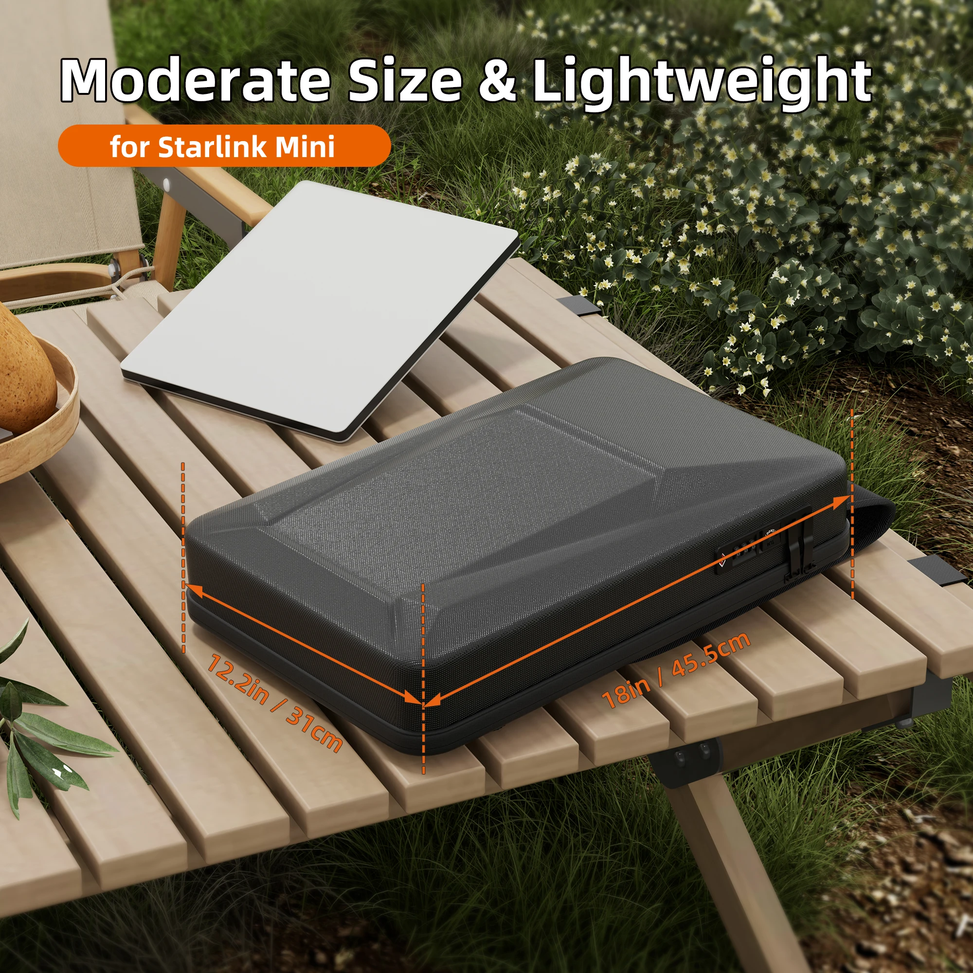 Starlink Mini Backpack Hard Shell Waterproof Black Large Modern Unisex TSA Combination Lock USB Charging Port