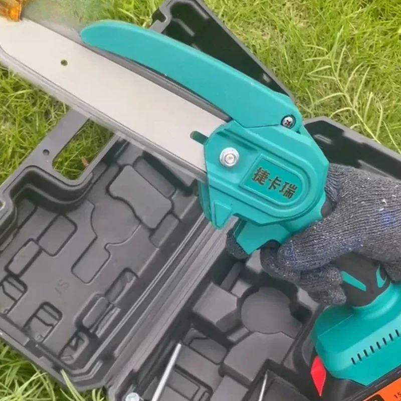 

Обрезная пила с литиевой батареей. Бытовая 6-дюймовая перезаряжаемая электрическая цепная пила. Мини-бензопила.