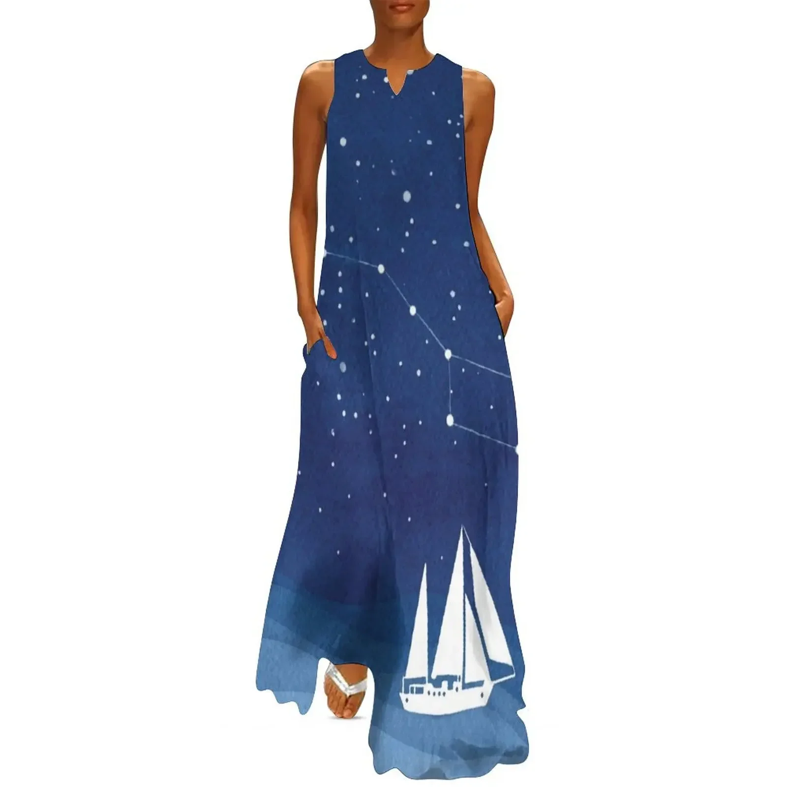

Big Dipper & sailboat Long Dress chic and elegant evening dress Clothing summer dress for women 2025 Woman clothing