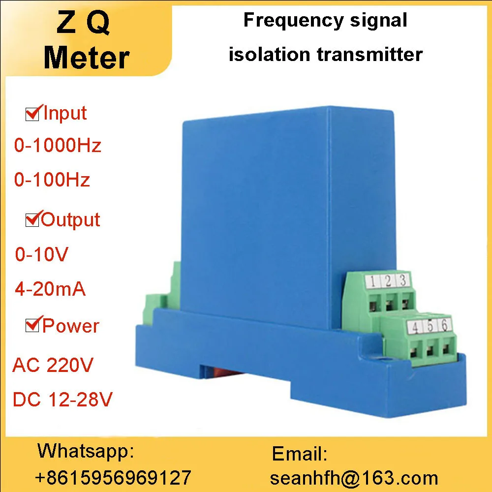 Pulse square wave frequency 10kHz signal isolation transmitter frequency converter module 4-20mA 0-10V output