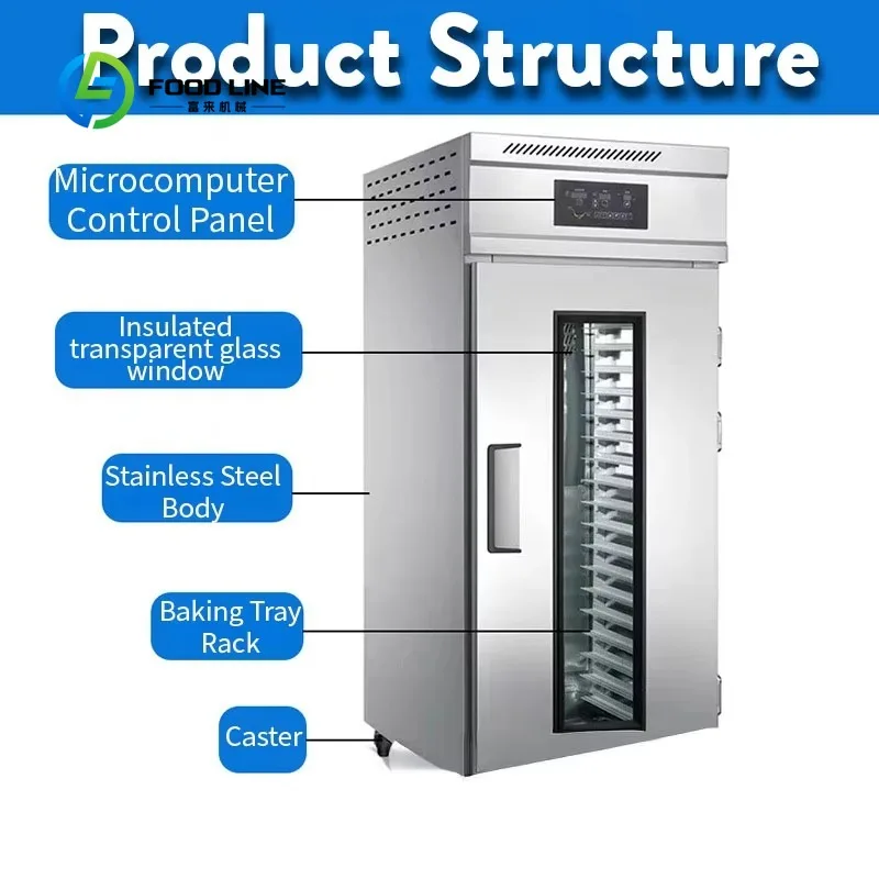 Custom Automatic 18 32 36 Trays Commercial Dough Proofer Retarder Stainless Steel Bakery Bread Fermentation Machine Equipments