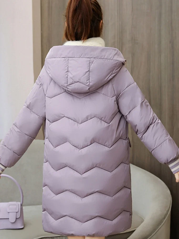 Cappotto invernale donna piumino addensato di media lunghezza cappotti moda coreana parka caldo capispalla con cappuccio da donna abbigliamento donna