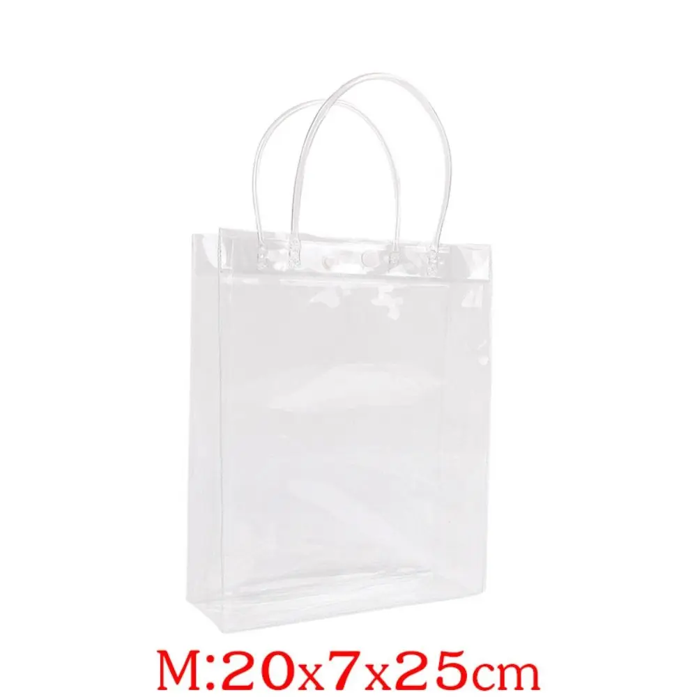 Clear Tote Bag Transparent Shopping Bags Shoulder Handbag PVC Waterproof Storage Bag for Gift Cosmetic Plastic Bags