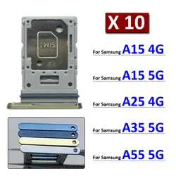 10Pcs, New For Samsung A15 A25 A35 A55 4G 5G SIM Card Slot SD Card Tray Holder Adapter