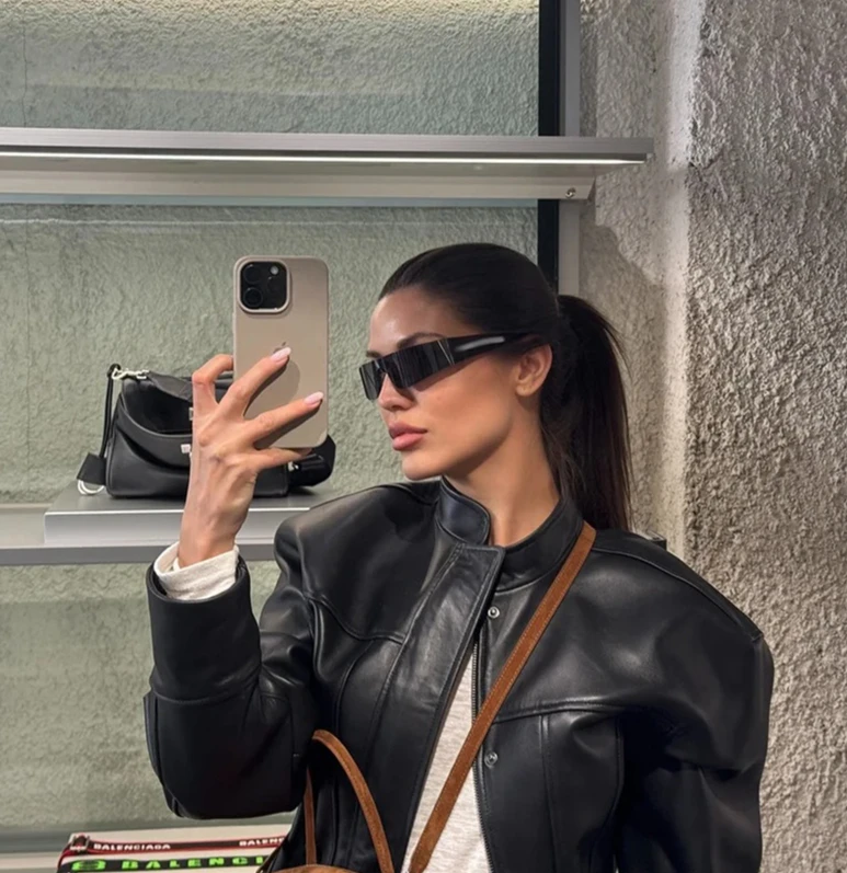 Jaqueta de couro sintético slim fit feminina clássica moto biker jaqueta primavera outono casaco básico com zíper