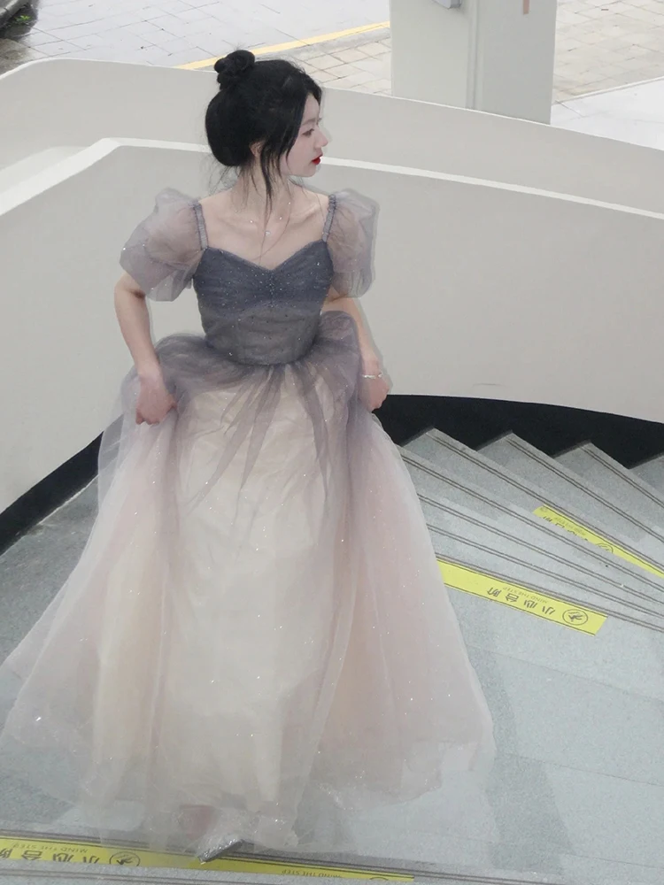 

Ele Evening Gown Women's High-End Small Size Art Exam Adult Ceremony Luxury Host Year End Fairy T Korean Sle Long Dr