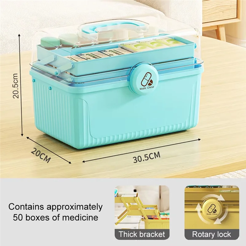 

Ultra Portable Multi-Layer Medicine Organizer Box Large Capacity Kit Storage With Classification Compartments