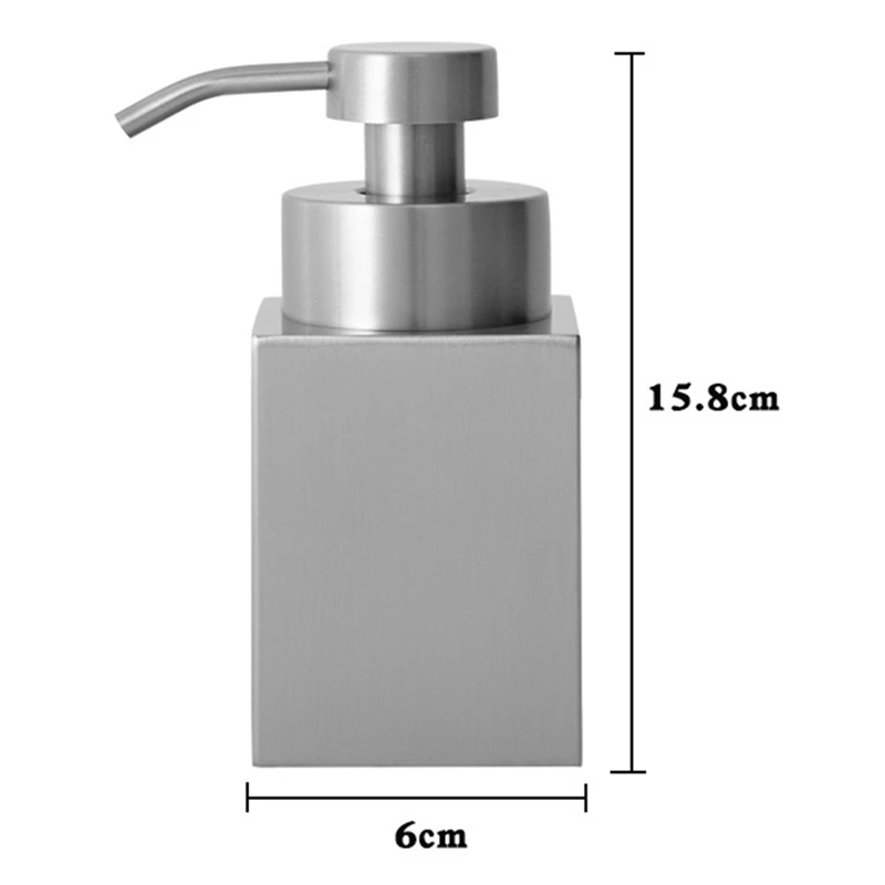 2X 304 Stainless Steel Soap Dispenser Shower Gel Dispenser Bottle Shampoo Foamer Foaming Bottle Lotion Bottle Silver