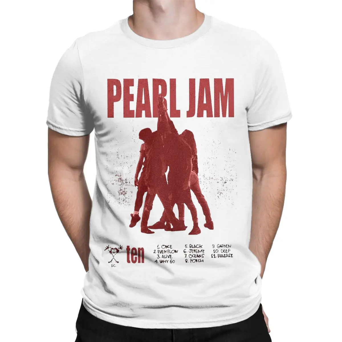 Pearls Jams T-Shirt for Men Hipster Cotton Tee Shirt Crew Neck Short Sleeve T Shirts Gift Idea Clothing