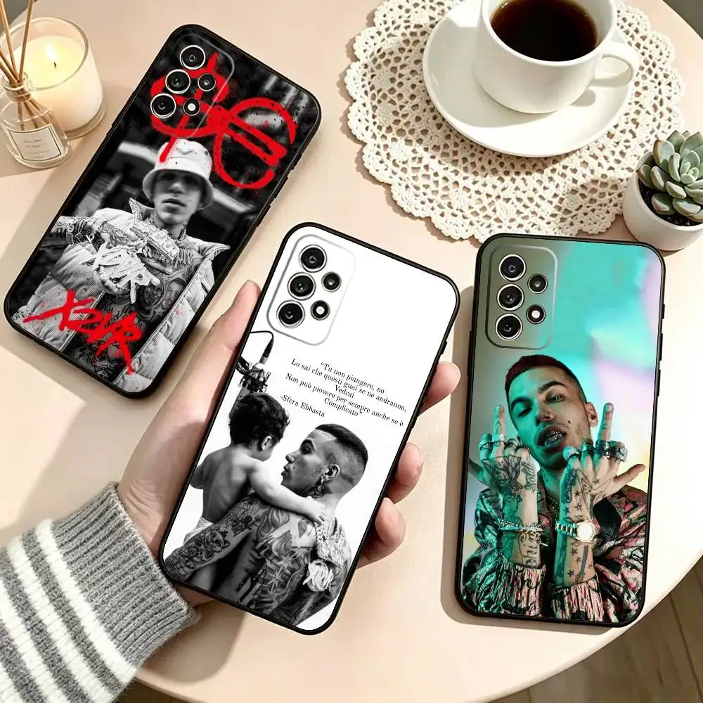 s-Sfera Ebbasta Rapper Phone Case For Samsung S25,S24,S21,S22,S23,S30,Ultra,S20,Plus,Fe,Soft Silicone Black Cover