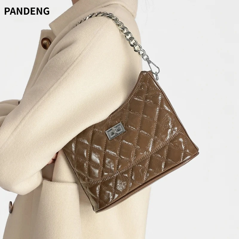 2026 New Fashion Diamond Lattice Underarm Luxury Shoulder Bag for Ladies Designer Bag Handbag with Chains Women's Tote Bags