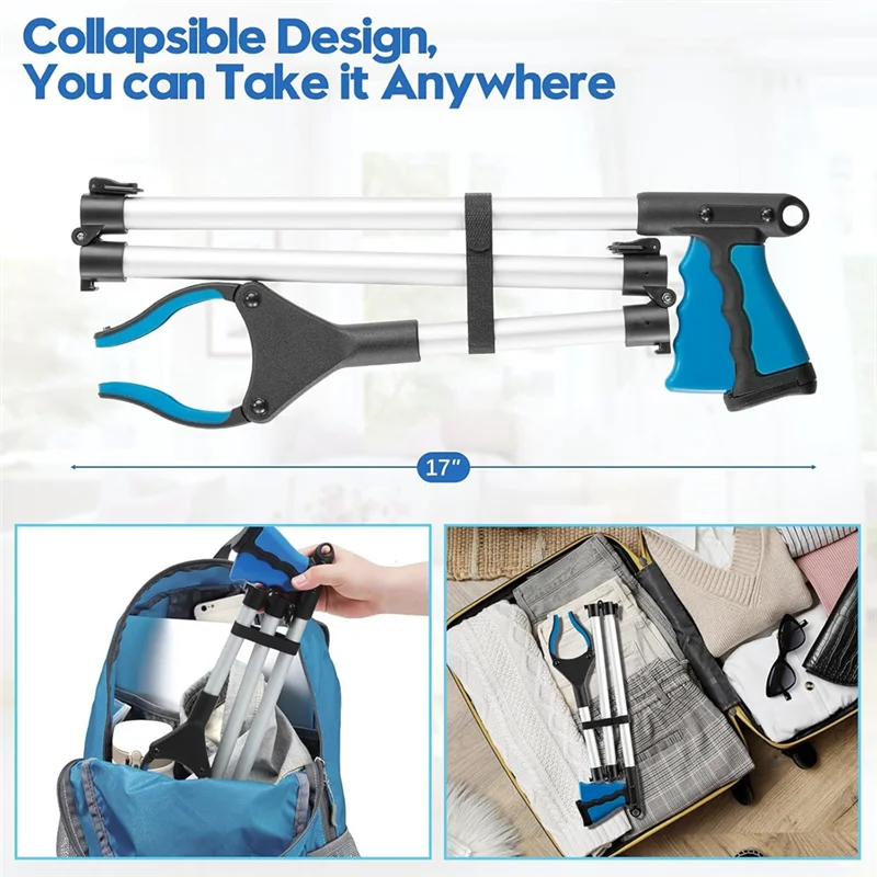 

B50C 43 Inch Grabber Reacher Tool,Trash Picker Upper ,Collapsible And Easy To Store, Wide Jaw,Grips Items Easily And Securely
