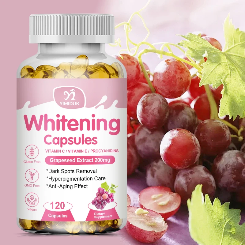 Collagen Capsules Support Skin Whitening Anti-Aging Dull Vitamin C Face Body Reducing Melanin Supplements For Women