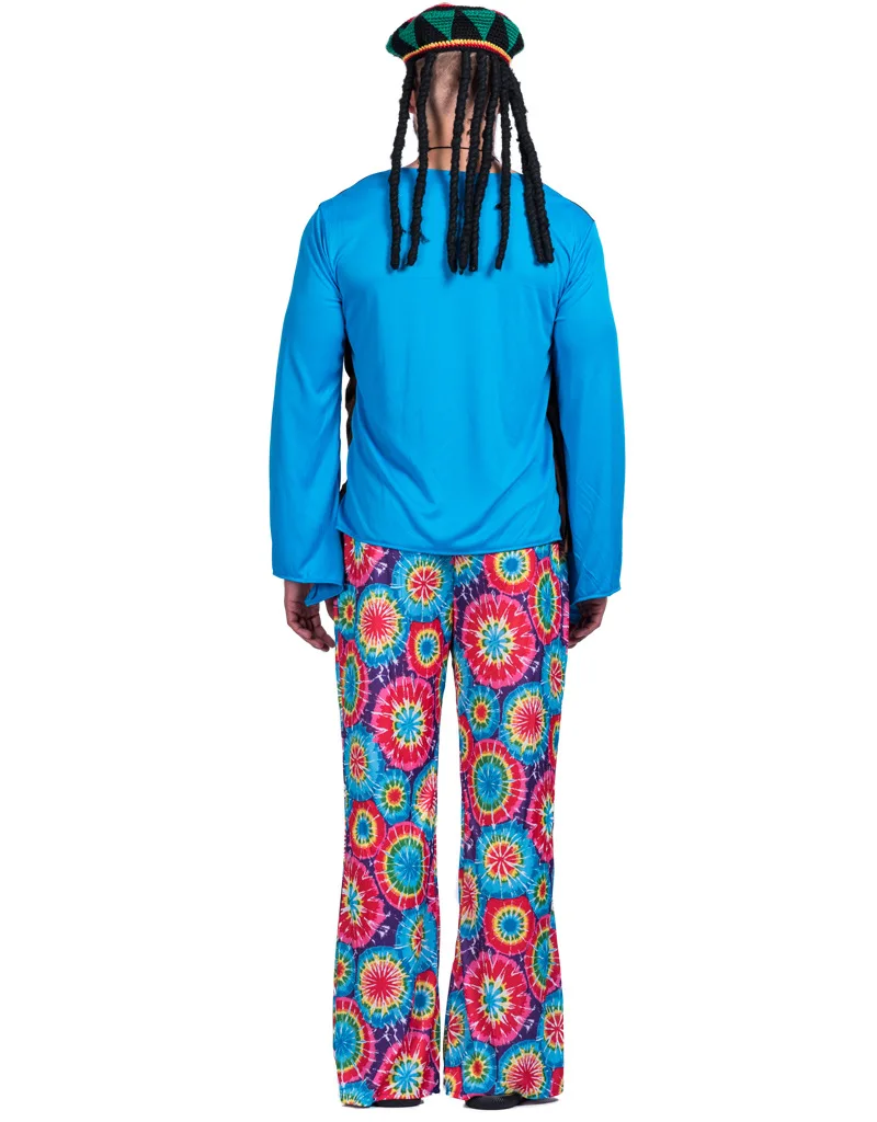 F1860 60s Retro Hippie Vest Carnival Costume Vintage Party Male Adult Outfits Clothing Halloween Costumes for Men