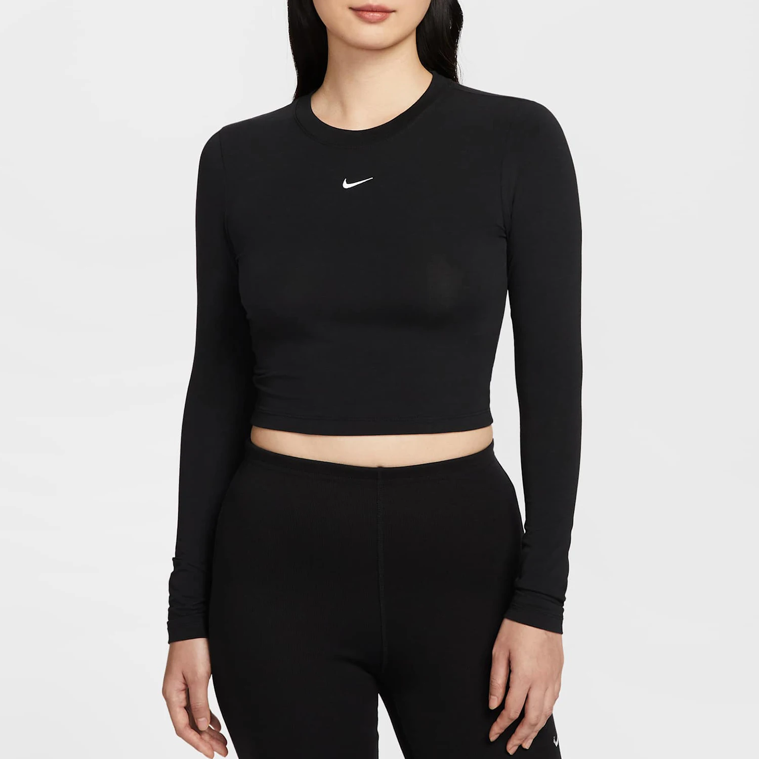 

Оригинальная женская трикотажная футболка Nike 2025 года, облегающая, повседневная, с длинным рукавом, HF5323-011