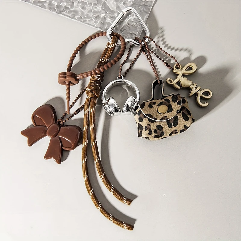 Maillard Braid Rope Pendant Exquisite Cute Leather Pendant Charm With Mini Bow Bag Women Luxury Bag Key Chain Mobile Phone Decor