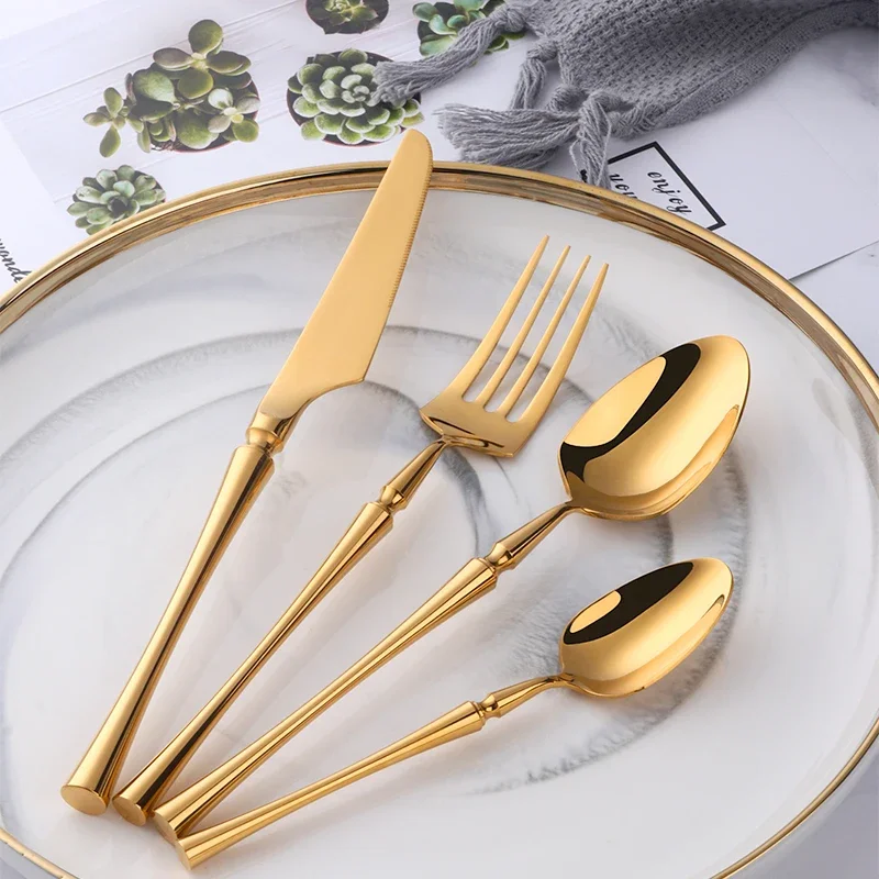 24 pcs/6 Sets Rose Gold Flatware Stainless Steel 18/10 Trending Products 2018 Tableware Stylish Morden Cutlery 304 Silverware