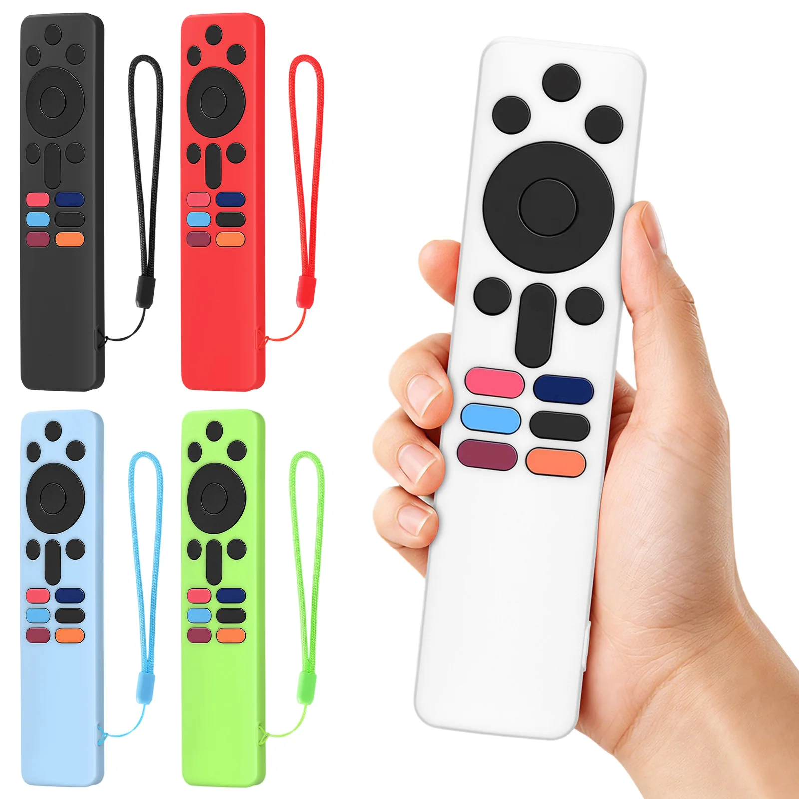 Protective Cover for XIAOMI XMRM-N5 Remote Control Protective Skin Grip Cover with Lanyard Anti-Drop Waterproof Anti-Slip