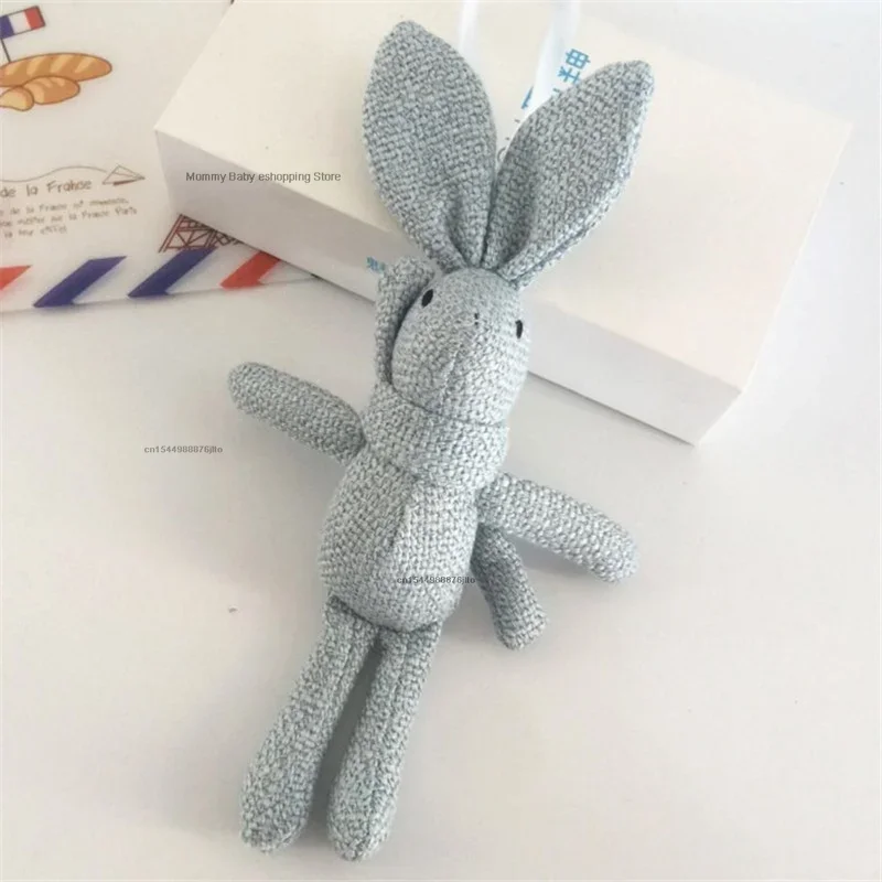 20CM coniglio farcito peluche bambino carino vestito chiave ciondolo bambole regali compleanno festa di nozze Decor 1 pz