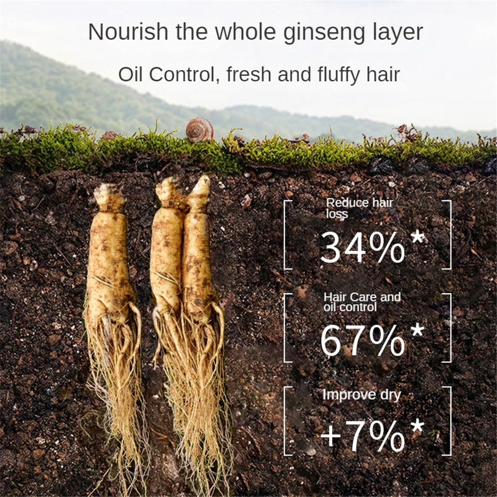 Ginseng Extract Hair Shampoo Oil Control Moisturizing Nourishing Anti Dandruff Prevent Hair Loss Professional Hair Care 300ML