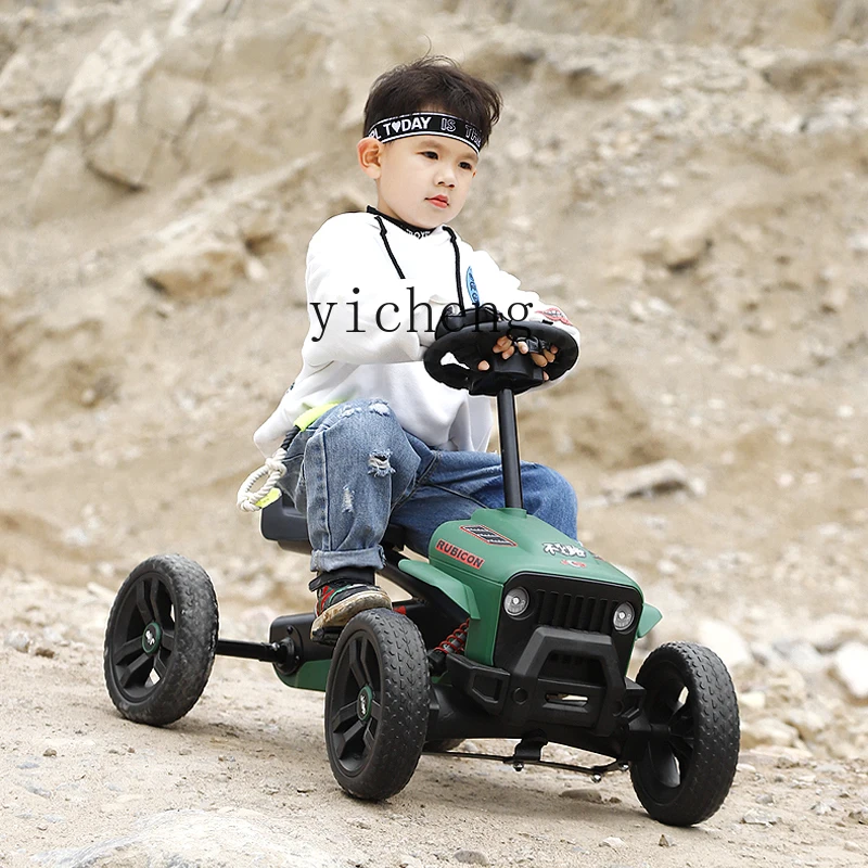 Tqh Children's Go-Kart Four-Wheel Bike Men's and Women's Baby Child Can Sit Sports Fitness Toys Pedal Bicycle