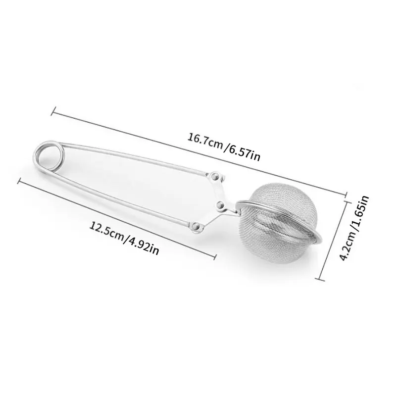 Stainless Steel Flour Sifter, Press-Type Sugar Shaker Tea Strainer Ball, Adjustable Handle for Baking Coffee Powder Sprinkling image 6