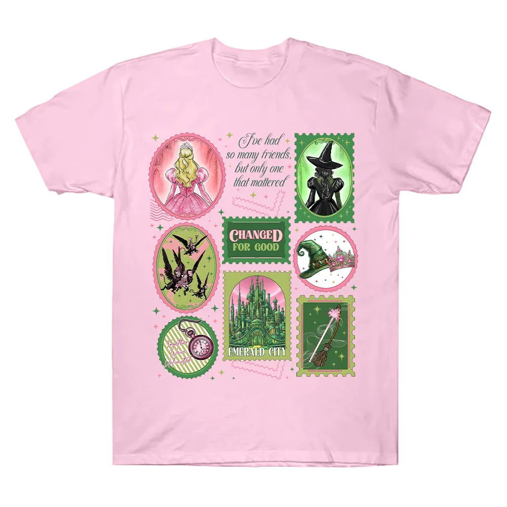 تي شيرت مستوحى من الفيلم الشريرة باللونين الوردي والأخضر تي شيرت شريرة من أجل جرافيك جيد تي شيرت بناتي هدايا مثالية تي شيرت للجنسين ملابس قطنية ناعمة